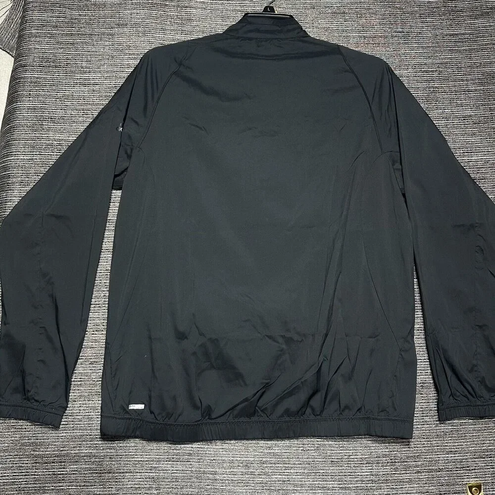 Adidas Windbreaker Jacket Men's M Black The Vineyard 1/4 Zip Clima Proof